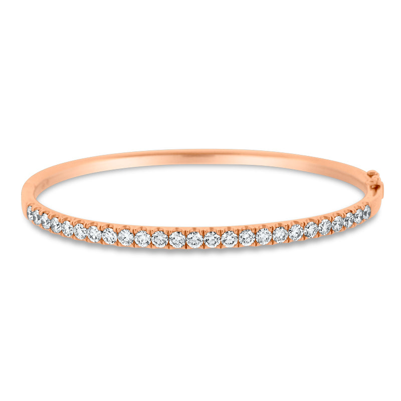 PRIVE' 18K ROSE GOLD 2.08CT HINGED BANGLE