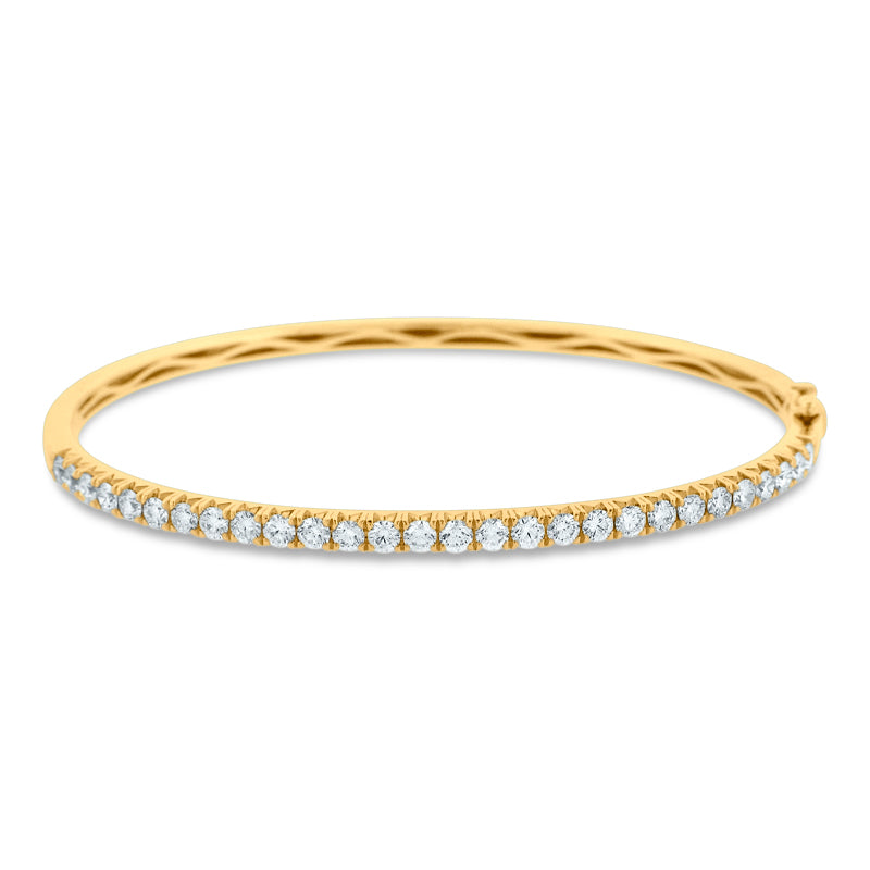 PRIVE' 18K YELLOW GOLD & 1.60CT HINGED BANGLE