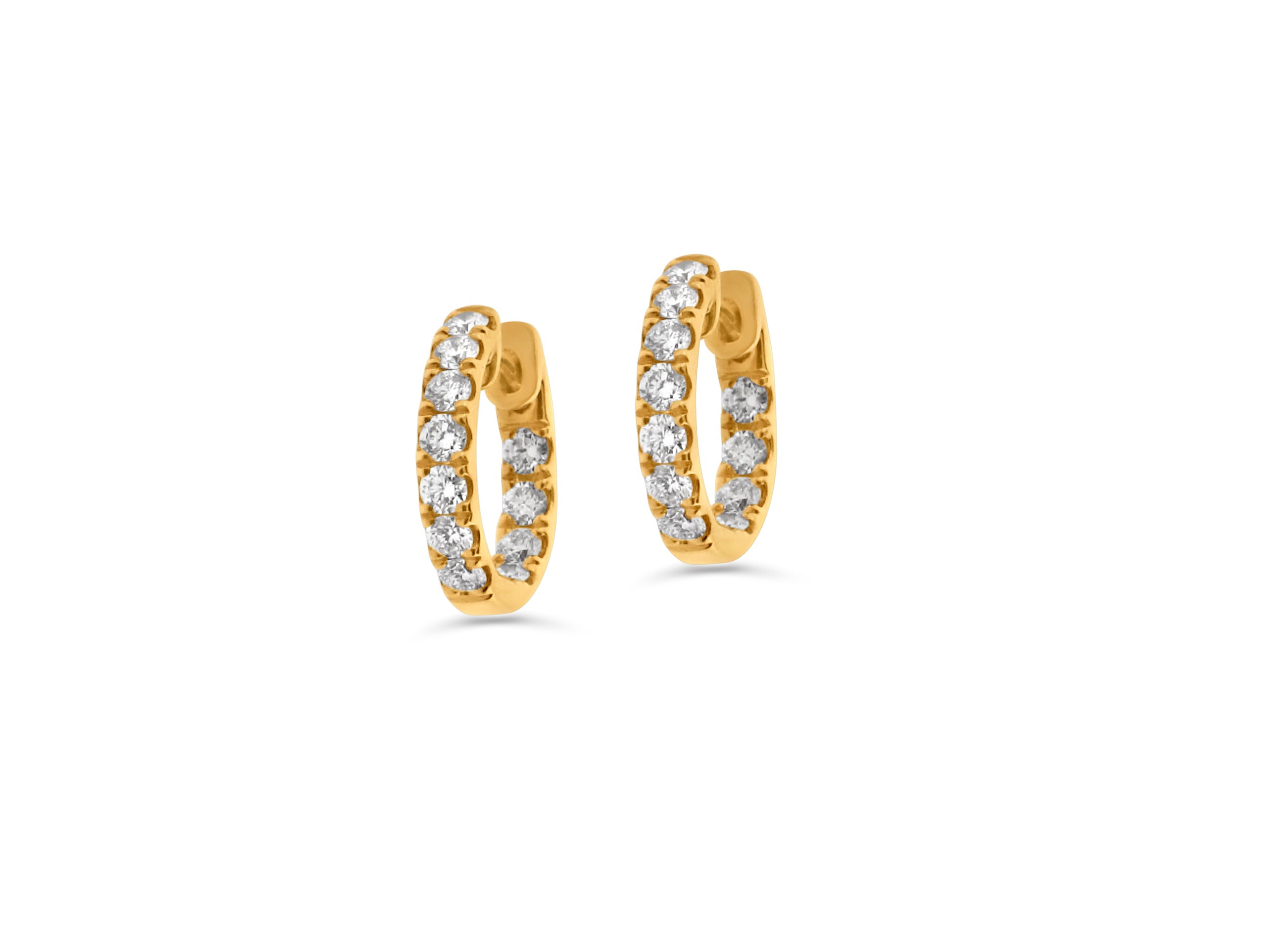 PRIVE' 18K ROSE GOLD 0.86CT DIAMOND HUGGY HOOPS