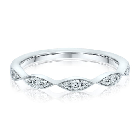 MULLOYS PRIVE'18K WHITE GOLD .16CT VS/SI-G DIAMOND BAND R19600