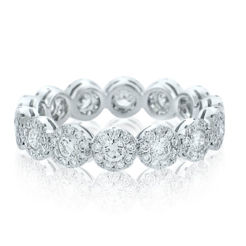 MULLOYS PRIVE'18K WHITE GOLD 1.48CT VS/SI-G DIAMOND ILLUSION SIZE 6 1/2 ETERNITY BAND R21270