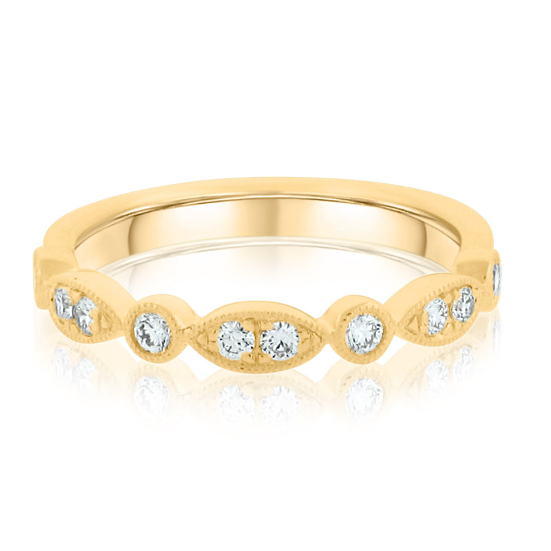 MULLOYS PRIVE'18K YELLOW GOLD .26CT VS-SI-G DIAMOND BAND R21986