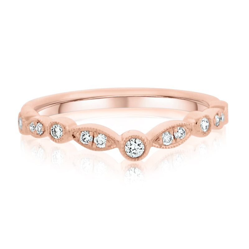 MULLOYS PRIVE'18K ROSE GOLD  .16CT VS-SI-G DIAMOND BAND M06940W