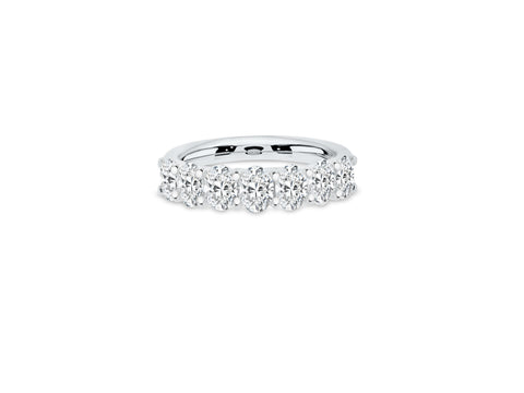 MULLOYS PRIVE'18K WHITE GOLD 1.77CT VS-SI CLARITY G COLOR   DIAMOND OVAL 7 STONE BAND