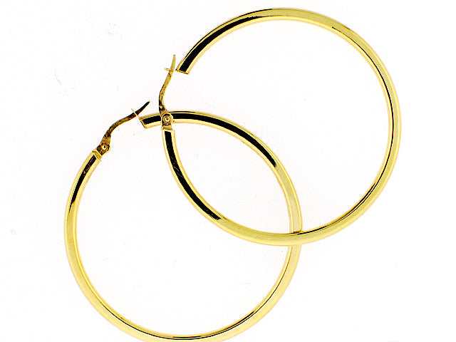 18K YELLOW GOLD LARGE HOOP EARRINGS