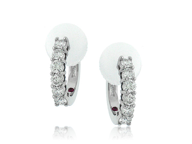 18K WHITE GOLD 0.70CT HUGGY DIAMOND EARRINGS