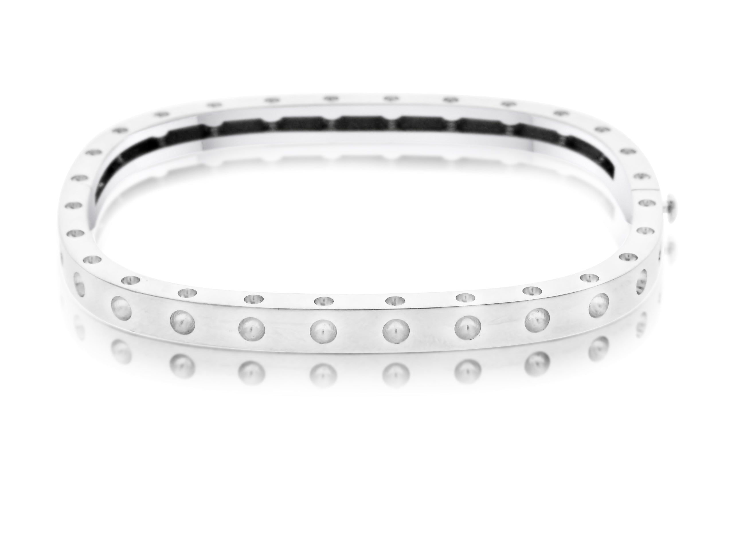 ROBERTO COIN 18K WHITE GOLD BANGLE BRACELET  FROM THE POIS MOI COLLECTION