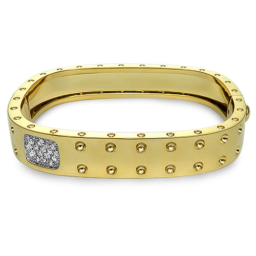 ROBERTO COIN 18K YELLOW AND WHITE GOLD 0.28CT DIAMOND BANGLE BRACELET FROM THE POIS MOI COLLECTION