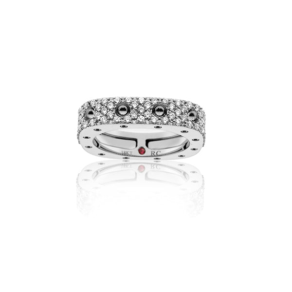 ROBERTO COIN 18K WHITE GOLD 0.67CT DIAMOND 3MM BAND ( ALL OTHERS SOLD SEPARATELY) FROM THE POIS MOI COLLECTION