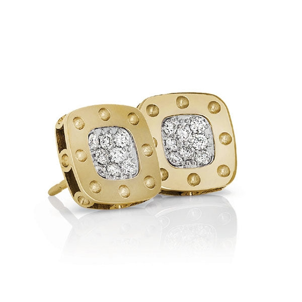 ROBERTO OIN 18K YELLOW AND WHITE GOLD 0.22CT DIAMOND STUDS FROM THE POIS MOI COLLECTION