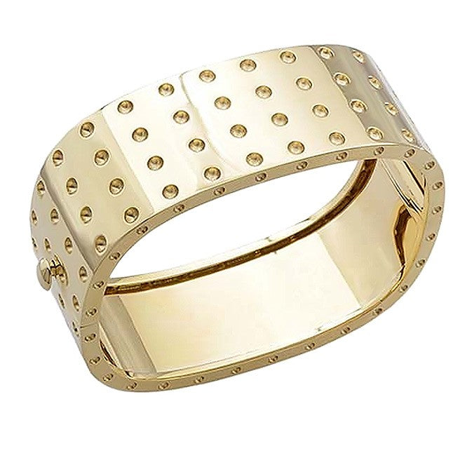 ROBERTO COIN 18K YELLOW GOLD 4 ROW BANGLE BRACELET FROM THE POIS MOI COLLECTION