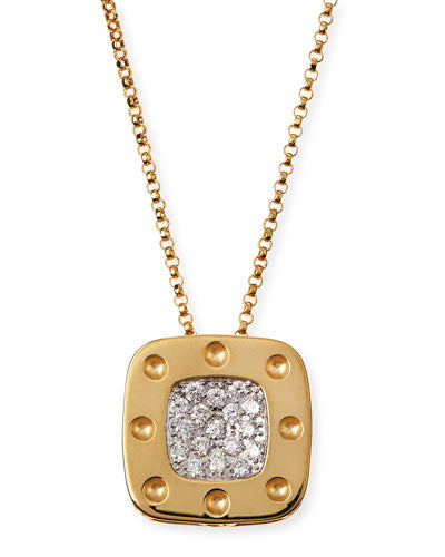 ROBERTO COIN 18K YELLOW AND WHITE GOLD 0.10CT DIAMOND MINI PENDANT FROM THE POIS MOI COLLECTION