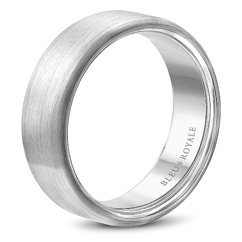 BLEU ROYALE 14K WHITE GOLD LEGACY MENS WEDDING BAND