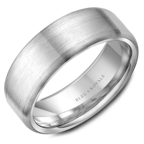 BLEU ROYALE 14K WHITE GOLD LEGACY MENS WEDDING BAND