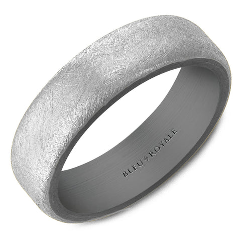 BLEU ROYALE 14K WHITE GOLD & TANTALUM MENS WEDDING BAND