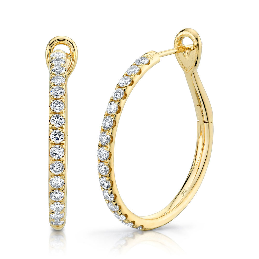 SHY CREATION 14K GOLD & 0.74CT DIAMOND HOOPS