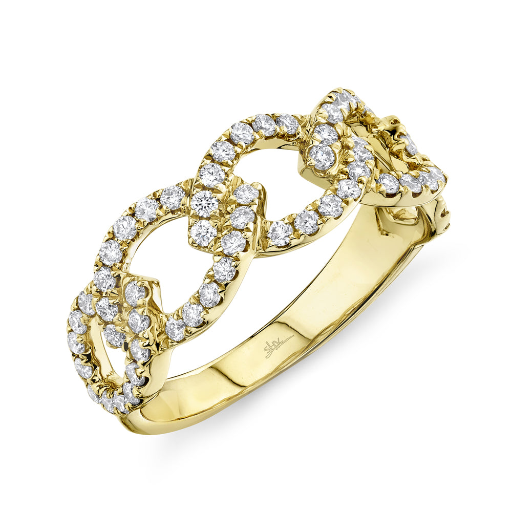 SHY CREATION 14K GOLD & 0.61CT DIAMOND LINK RING