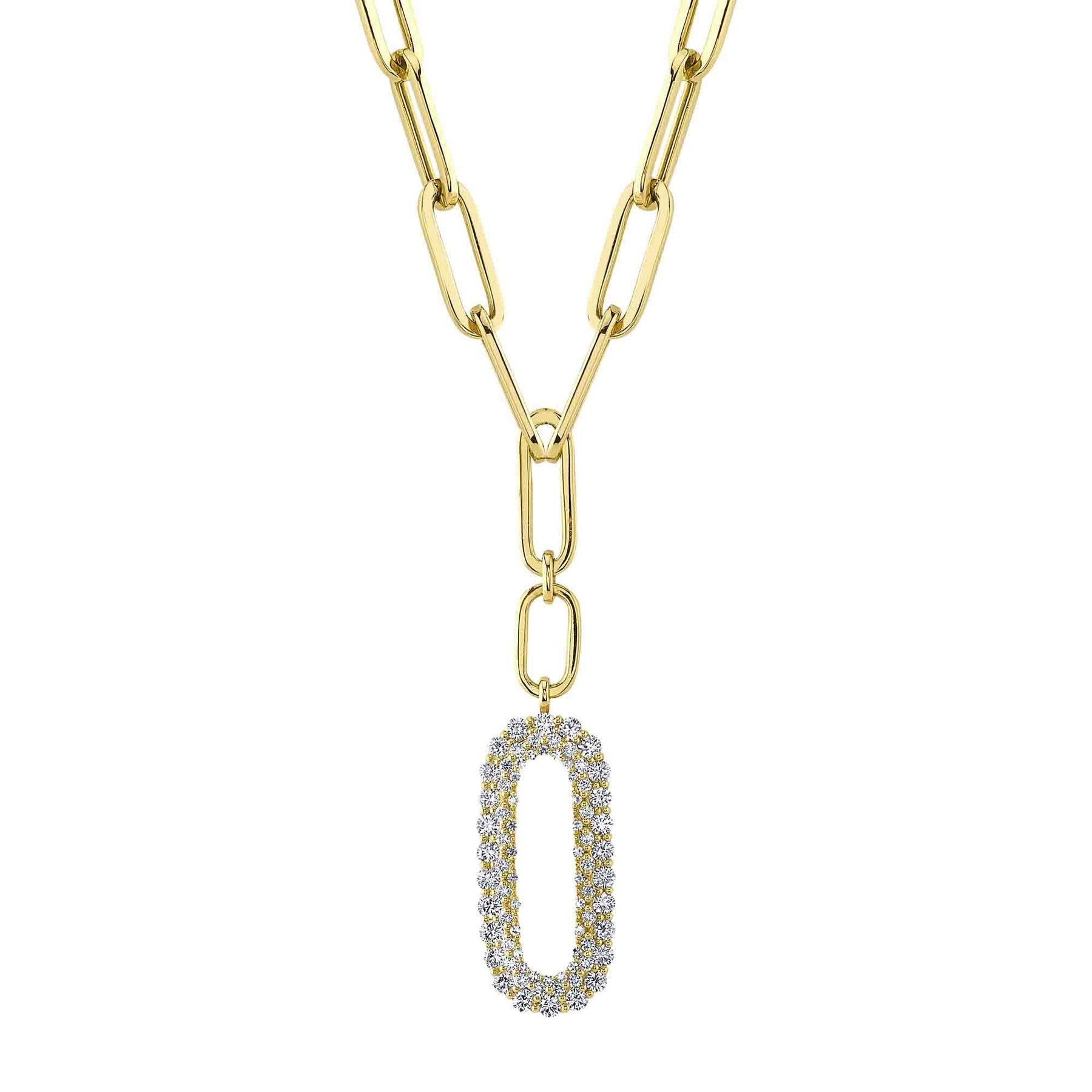 SHY CREATION 14K GOLD & 0.92CT DIAMOND PAPER CLIP NECKLACE