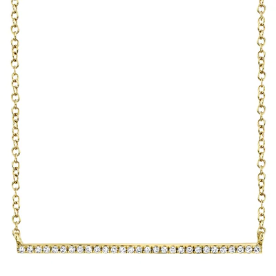 SHY CREATION 14K YELLOW GOLD 0.08CT DIAMOND BAR NECKLACE