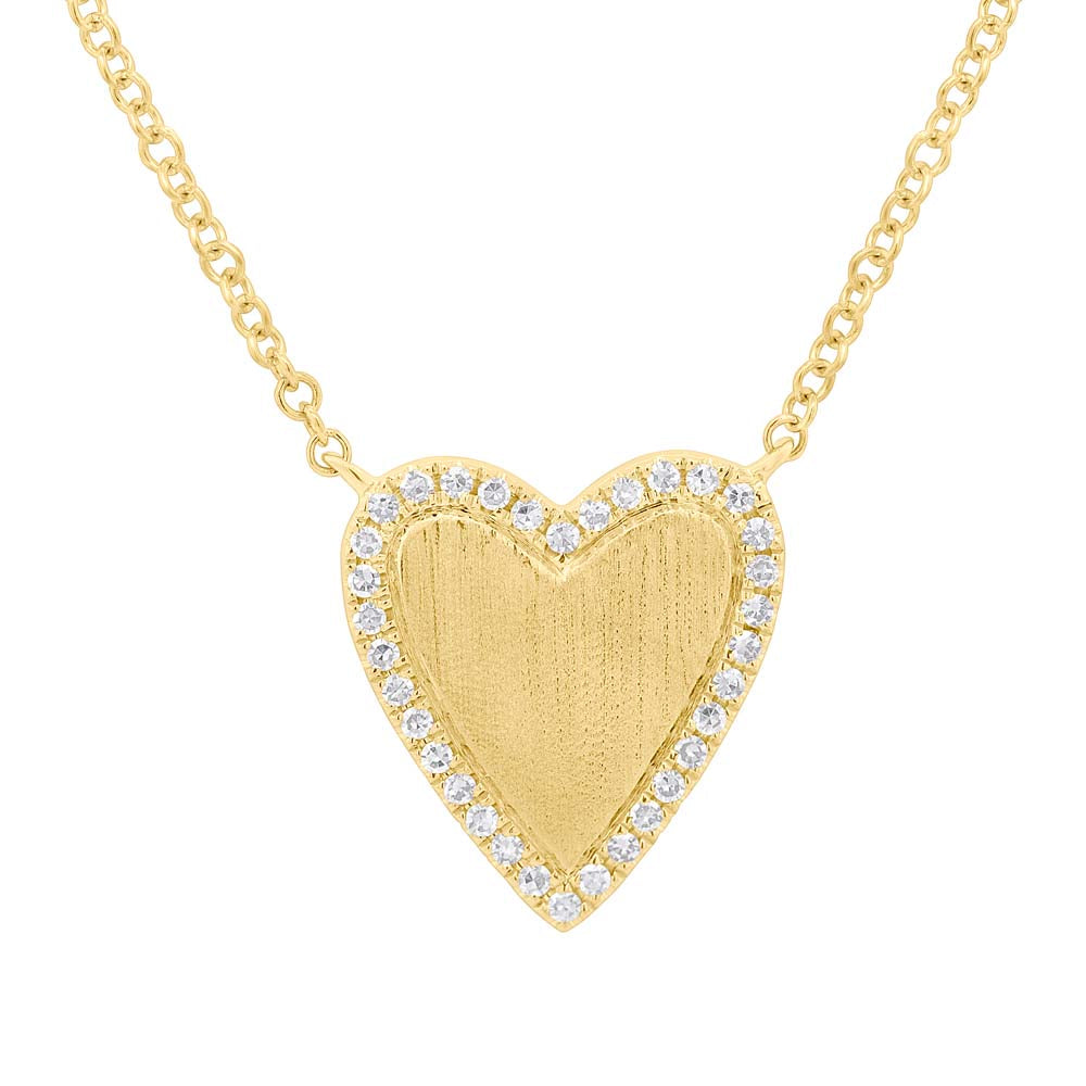 SHY CREATION 14K GOLD & 0.09CT DIAMOND HEART PENDANT