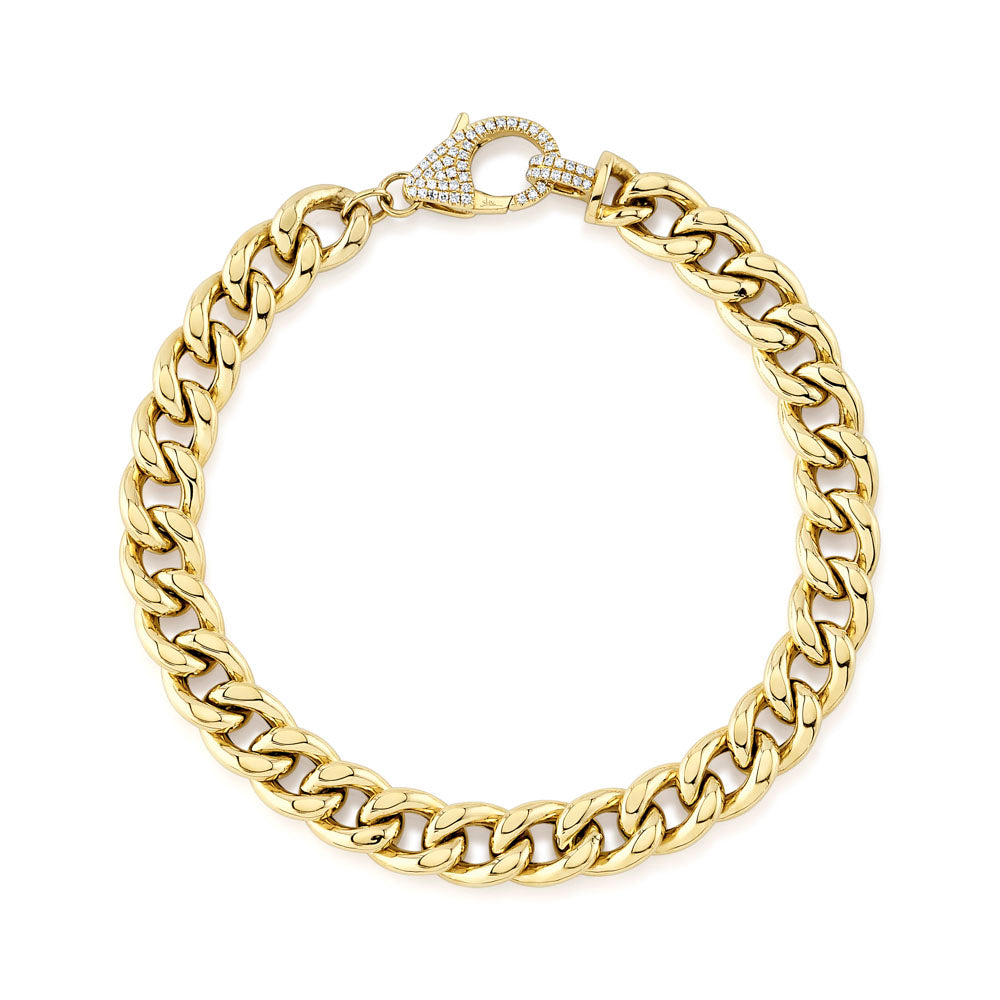 SHY CREATION 14K GOLD & 0.25CT DIAMOND LINK BRACELET