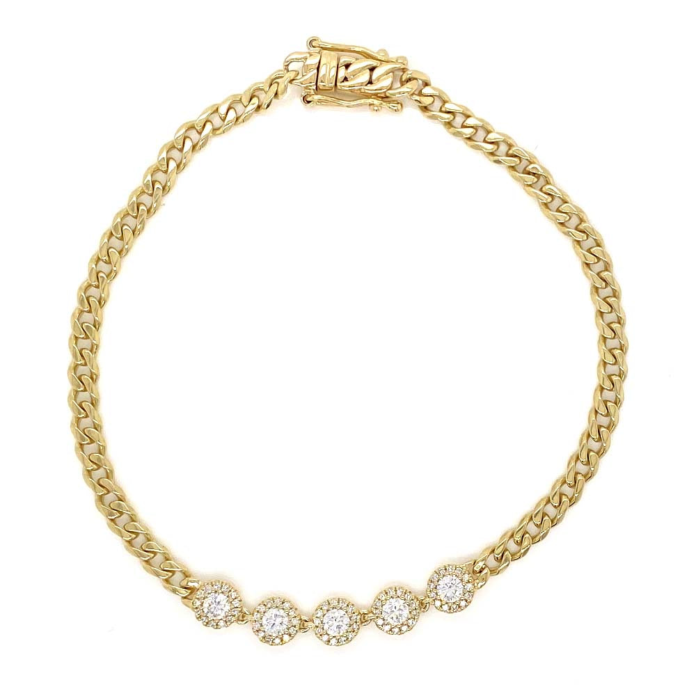 SHY CREATION 14K GOLD & 0.60CT DIAMOND CHAINLINK BRACELET