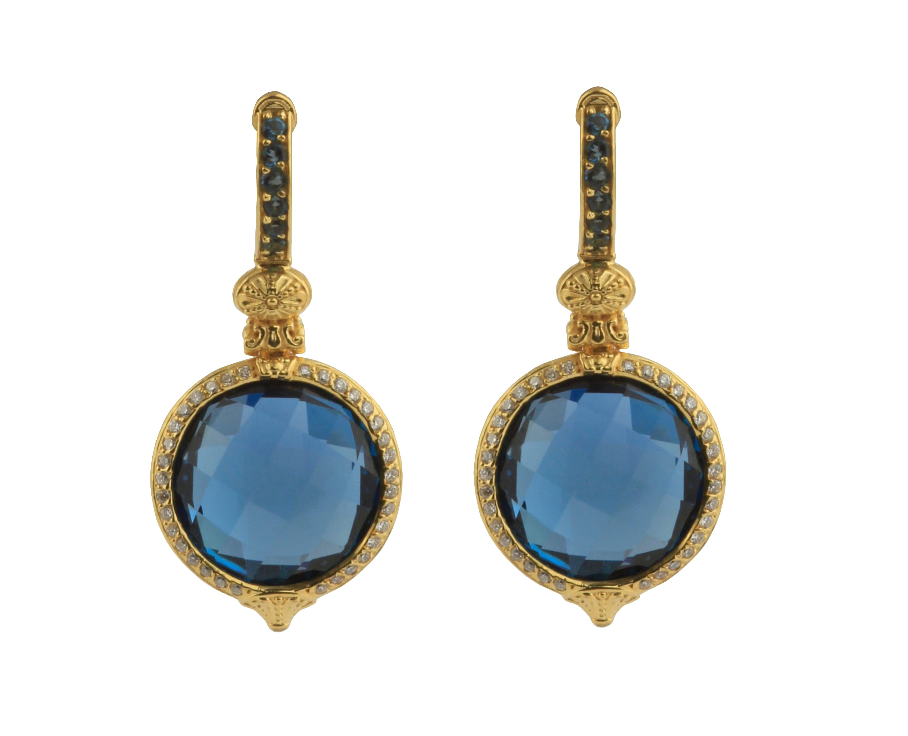 KONSTANTINO 18KT GOLD (6.25GR +/-) LONDON BLUE TOPAZ (23.0CT +/-) (OTHER STONE CHOICES AVAILABLE) EA