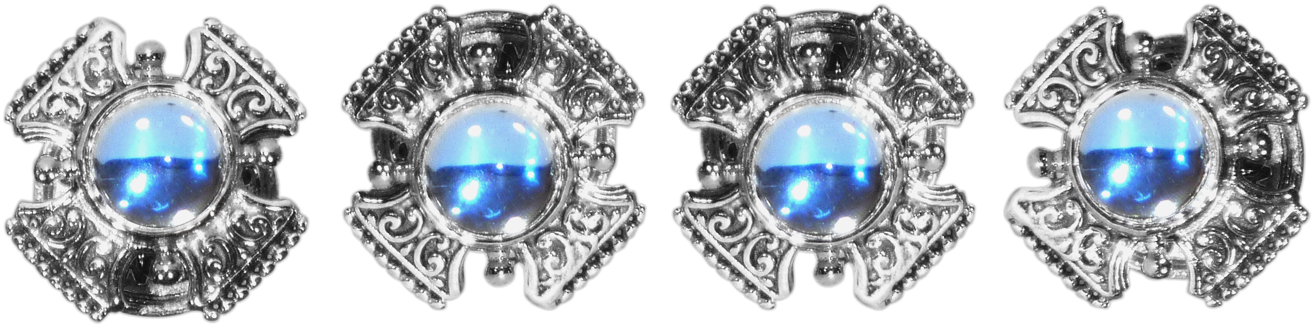 KONSTANTINO STERLING SILVER BLUE TOPAZ TUXEDO STUDS FROM THE TUXEDO STUD SETS COLLECTION