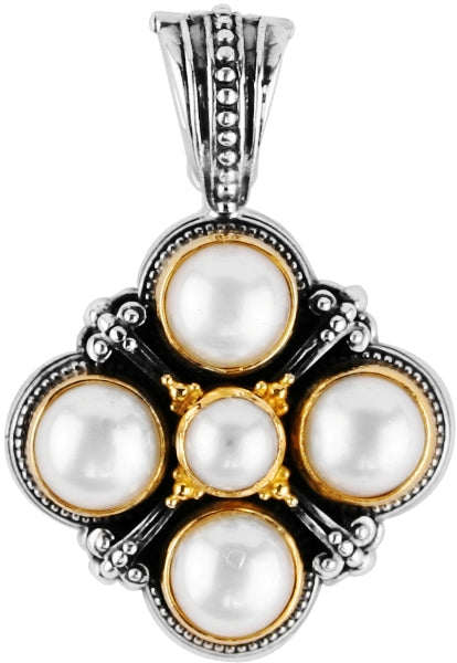 KONSTANTINO STERLING SILVER & 18K GOLD PEARL PENDANT FROM THE PEARL CLASSICS COLLECTION