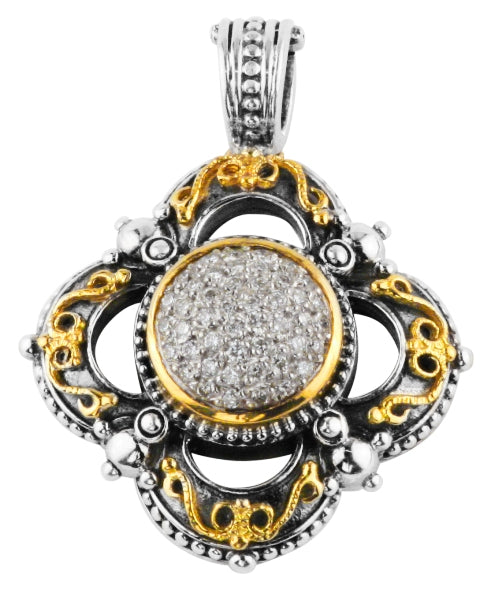 KONSTANTINO STERLING SILVER & 18K GOLD DIAMOND (0.47CT +/-) PENDANT FROM THE DIAMOND CLASSICS COLLEC