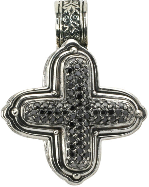 KONSTANTINO STERLING SILVER BLACK DIAMOND PENDANT FROM THE PLATO COLLECTION