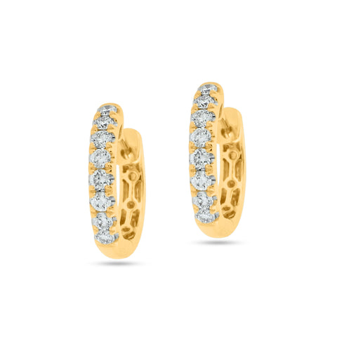 PRIVE' 18K YELLOW GOLD 0.44CT 8 STONE DIAMOND HOOPS