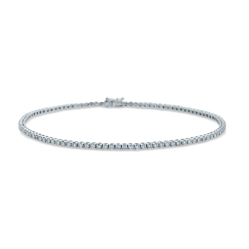 PRIVE' 18K WHITE GOLD 0.96CT DIAMOND TENNIS BRACELET