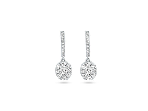 MULLOYS PRIVE18K WHITE GOLD .62CT VS1-2 CLARITY G COLOR DIAMOND EARRINGS