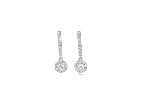 MULLOYS PRIVE18K WHITE GOLD .37CT VS1-2 CLARITY G COLOR DIAMOND EARRINGS