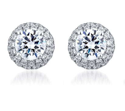 A.JAFFE METROPOLITAN DOUBLE HALO BEVELED EARRINGS