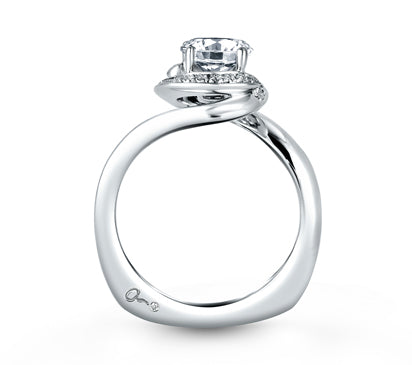 A.JAFFE METROPOLITAN ENGAGEMENT RING WITH A SWIRL AND HALO LOOK 0.14             (not including cen