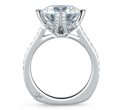 A.JAFFE METROPOLITAN SPLIT PRONG STATEMENT ROUND ENGAGEMENT RING 0.37             (not including ce