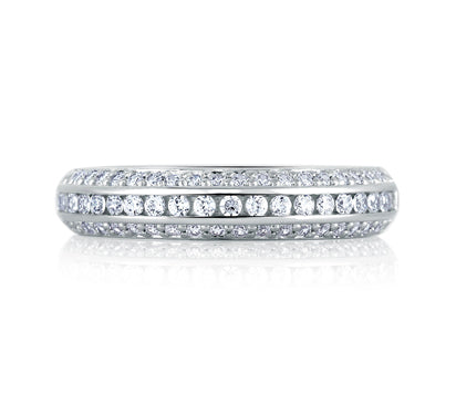 A.JAFFE METROPOLITAN CLASSIC THREE ROW DIAMOND SIGNATURE BAND 0.59