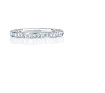 A.JAFFE QUILTED COLLECTION MODERN MEETS VINTAGE DELICATE QUILTED ANNIVERSARY BAND 0.25