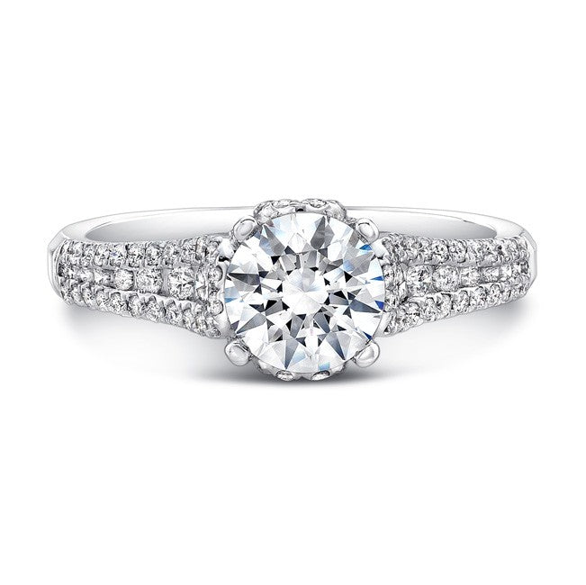 Natalie K  14k White Gold Princess Cut Diamond Engagement Semi Mount Ring (center stone sold separately)